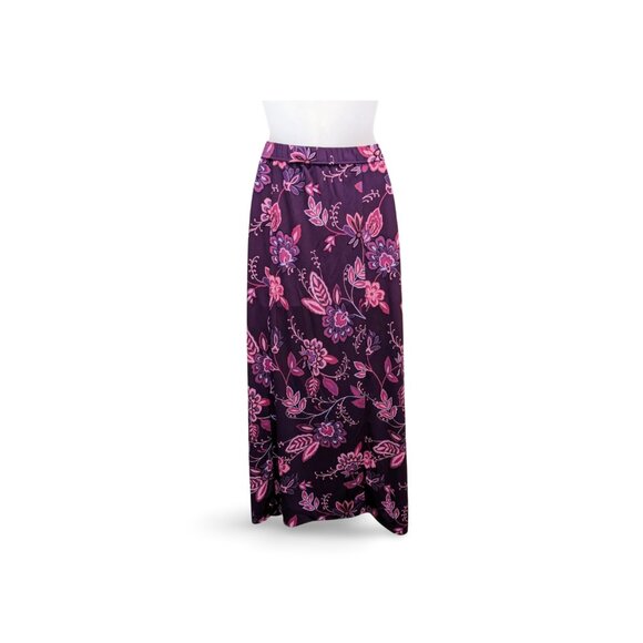 Vintage Y2K Floral Midi Skirt Size M Purple Long Length Casual Whimsygoth - Picture 1 of 4